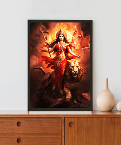 Durga Mata Premium Acrylic Glow Light Frame