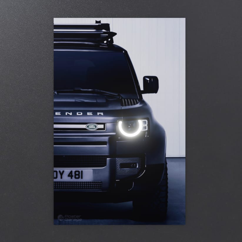 Defender V2 - Neon LED Car Poster (Matte Finish)