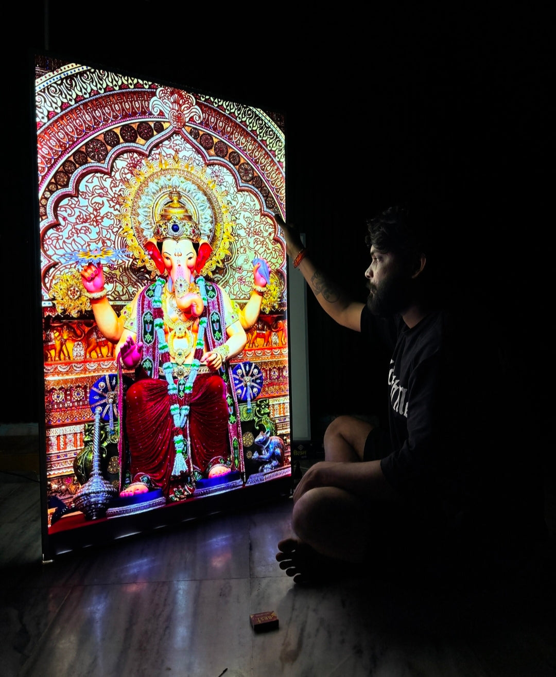 Ganesh Ji Premium Acrylic Glow Light Frame