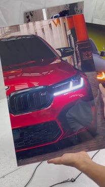 BMW M5 Red - Neon LED Car Poster