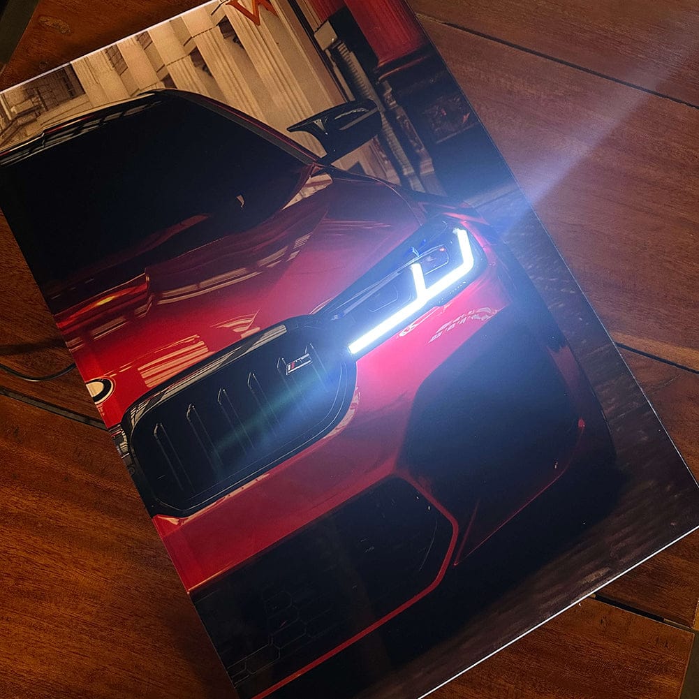 BMW M5 Red - Neon LED Car Poster