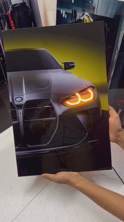 BMW M3 - Neon LED Car Poster