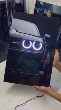 Dodge Challenger SRT Hellcat - Neon LED Car Poster