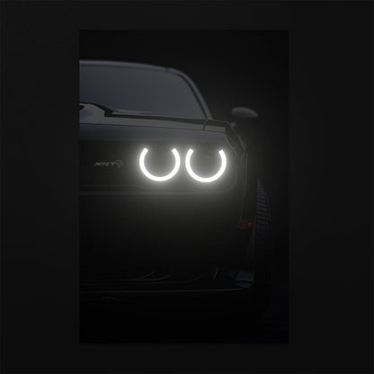 Dodge Challenger SRT Hellcat - Neon LED Car Poster
