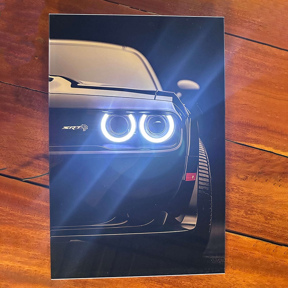 Dodge Challenger SRT Hellcat - Neon LED Car Poster
