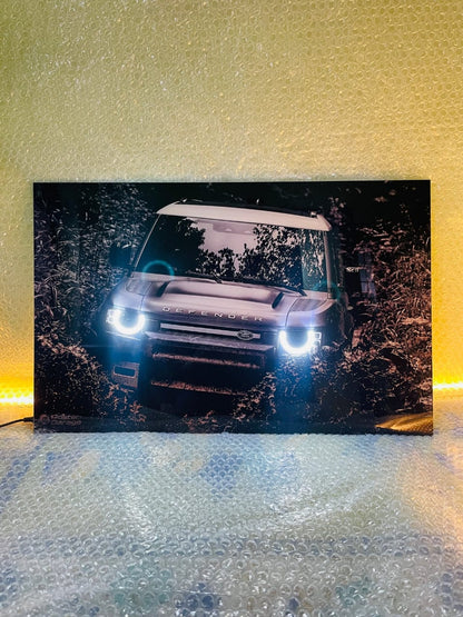 Defender - Neon LED Car Poster