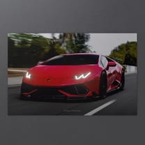 Lamborghini Red - Neon LED Car Poster