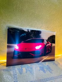 Lamborghini Red - Neon LED Car Poster