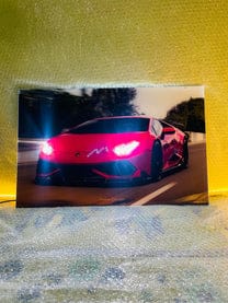 Lamborghini Red - Neon LED Car Poster