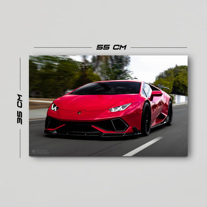 Lamborghini Red - Neon LED Car Poster