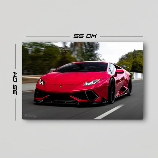 Lamborghini Red - Neon LED Car Poster