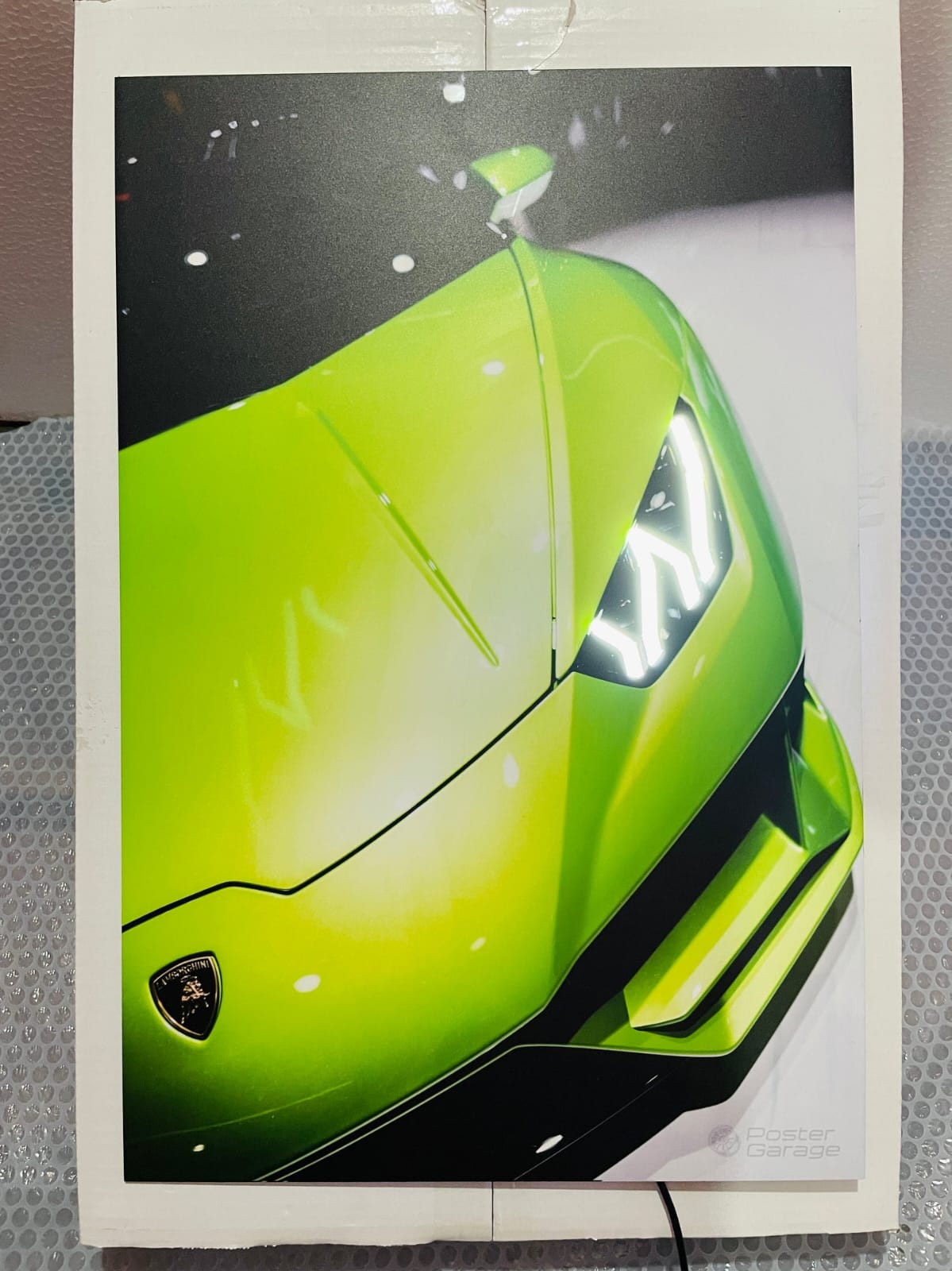 Lamborghini Green - Neon LED Car Poster (Matte Finish)