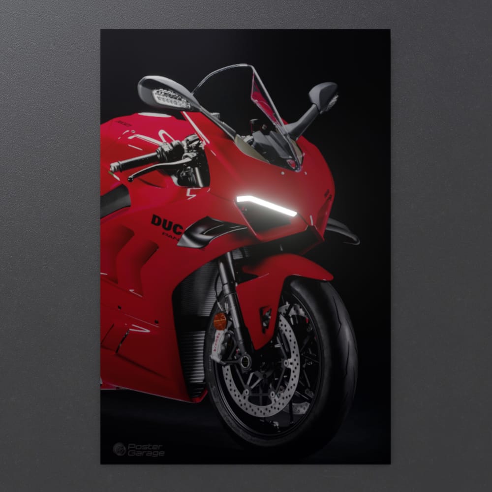Ducati Panigale V4 - Neon LED Bike Poster