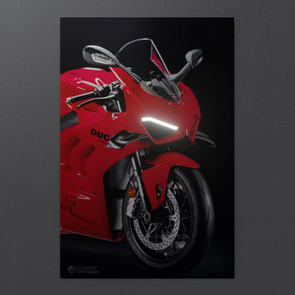 Ducati Panigale V4 - Neon LED Bike Poster
