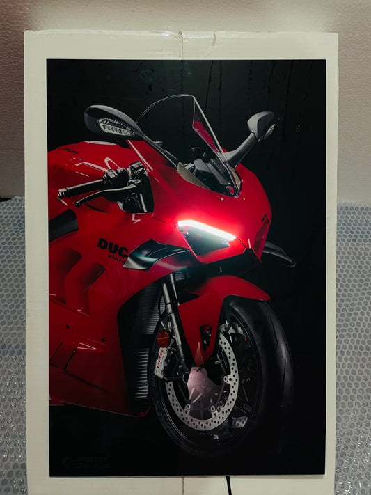 Ducati Panigale V4 - Neon LED Bike Poster