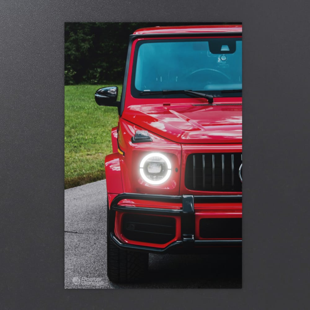 G-Wagon Red - Neon LED Car Poster (Matte Finish)