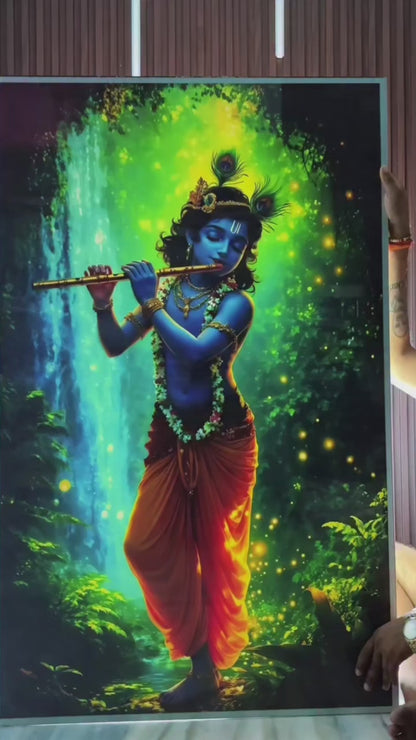 Kanha ji Premium Acrylic Glow Light Frame