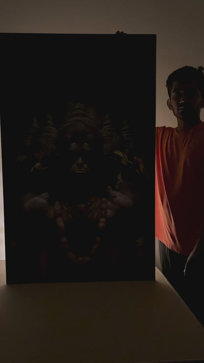 Hanuman ji  Premium Acrylic Glow Light Frame