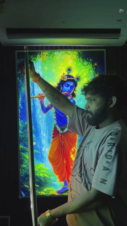 Kanha ji Premium Acrylic Glow Light Frame
